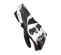 Macna Protego Ladies Motorcycle Gloves, black-white-pink, size L for Women