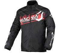 Macna Rainossi Motorcycle Rainjacket, black-white-red, size L for Men