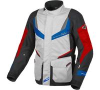 Macna Rancher waterproof Motorcycle Textile Jacket, black-grey-red, size XS for Men