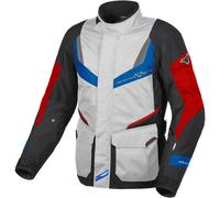 Macna Rancher waterproof Motorcycle Textile Jacket, light grey/black/red, size S