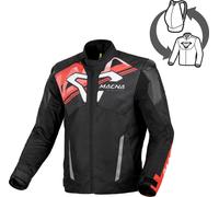 Macna Sevent waterproof Motorcycle Textile Jacket, black/red/white, size XL