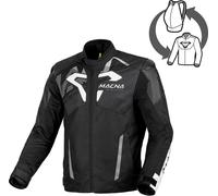 Macna Sevent waterproof Motorcycle Textile Jacket, black/white, size M
