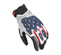 Macna Tanami Motorcycle Gloves, white/black/blue, size 2XL