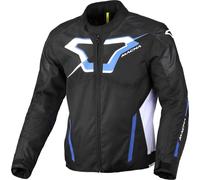 Macna Tazar 2.0 waterproof Motorcycle Textile Jacket, black-white-blue, size L for Men