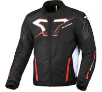 Macna Tazar 2.0 waterproof Motorcycle Textile Jacket, black-white-red, size M for Men