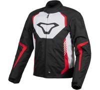 Macna Tazar waterproof Motorcycle Textile Jacket, black-white-red, size M for Men