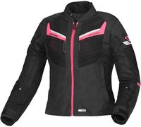 Macna Tondo waterproof Ladies Motorcycle Textile Jacket, black-pink, size XS for Women