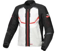 Macna Tondo waterproof Motorcycle Textile Jacket, light grey/black/red, size 3XL