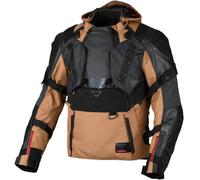 Macna Tryton NightEye waterproof Motorcycle Leather/Textile Jacket, black-brown, size L for Men