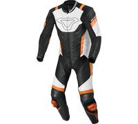 Macna Varshall perforated One Piece Motorcycle Leather Suit, black/white/orange, size 52