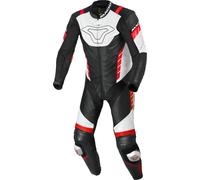 Macna Varshall perforated One Piece Motorcycle Leather Suit, black-white-red, size 52 for Men