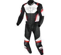 Macna Varshall perforated Two Piece Motorcycle Leather Suit, black-white-red, size 54 for Men