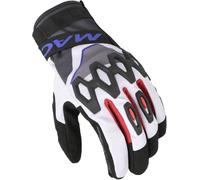 Macna Zairon Motorcycle Gloves, black-white-red-blue, size M for Men