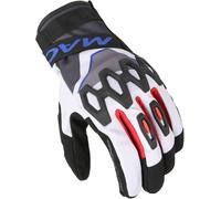 Macna Zairon Motorcycle Gloves, black-white-red-blue, size 2XL for Men