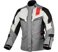 Macna Zastra waterproof Ladies Motorcycle Textile Jacket, grey/white/red, size M