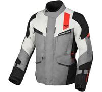 Macna Zastro waterproof Motorcycle Textile Jacket, grey/black/red, size M