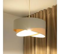 Maco Design Boho pendant light, cream/beige, Ø 50 cm, height 23 cm, linen
