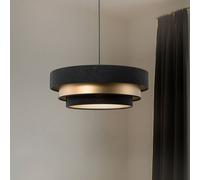 Maco Design Triniti pendant light, black/gold, Ø 60 cm, textile