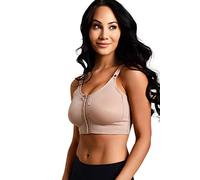 MACOM i-Bra - Best Support Post Surgery - Front Fastening - No Cup Size Needed (X-Large (38), Clay)