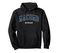 Macomb Michigan Vintage Atheltic College Style Pullover Hoodie