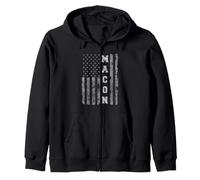 Macon, Georgia, American flag Zip Hoodie