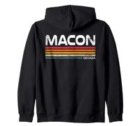Macon Georgia Vintage Retro Stripes Hometown Design Zip Hoodie
