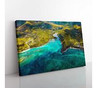 Maconde Point Baie Du Cap In Mauritius Painting Modern Art Canvas Wall Art Print Ready to Hang, Framed Picture for Living Room Bedroom Home Office Décor, 50x35 cm (20x14 Inch)