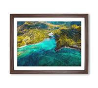 Maconde Point Baie Du Cap In Mauritius Painting Modern Art Framed Wall Art Print, Ready to Hang Picture for Living Room Bedroom Home Office Décor, Walnut A2 (64 x 46 cm)