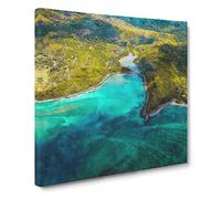 Maconde Point Baie Du Cap In Mauritius Painting Modern Canvas Wall Art Print Ready to Hang, Framed Picture for Living Room Bedroom Home Office Décor, 20x20 Inch (50x50 cm)