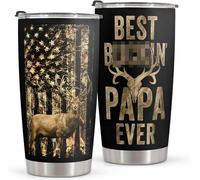Macorner Hunting Stainless Steel Tumbler 20oz - Best Papa Ever - Gift for Men, Dad, Husband - Father's Day & Birthday Present from Daughter Son - for Hunters