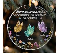 Macorner Personalized Acrylic Ornament, Sisters are Like Butterflies - New Butterfly