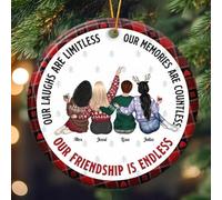 Macorner Personalized Friendship Gifts Hanging Ceramic Ornament, Our Friendship Is Endless, for Friend, Bestie, for Woman, Friend Birthday Gifts for Women Friendship