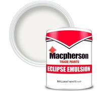 Macpherson Eclipse Matt Emulsion Paint Brilliant White 5L | For interior use on walls and ceilings | Dry in 2 Hours | Crown Paints Professional Range