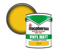 Macpherson Trade Walls & Ceilings Vinyl Matt Emulsion Paint Canary Yellow Bs 381C 309 (309) 5L