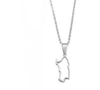 Macracrua 2.5cm Charms Italy Sardegna Map Pendant Neckalces for Women Men Stainless Steel Sardinia Island Charm Jewelry Gift (Silver Color,45cm or 17.7 Inches)