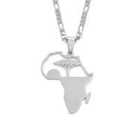 Macracrua African Tree & Sunrise Pendant Necklaces for Men Women Men My Home in Africa Jewelry(Silver Color,60cm)