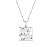 Macracrua Ancient African Traditional Culture Gye Nyame Symbols Ancient Egypt Pendant Necklaces Stainless Steel Jewelry(Silver Color,45cm)
