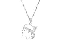 Macracrua Corsica Flag Pendant Necklaces Sardinia Jewelry for Women Men Stainless Steel Corse Sardegna Jewellry Gift (Style A,Silver Colour,60cm Chain)