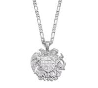 Macracrua Eagle Pendant Necklaces for Women Men Gold Color Silver Color,Armenian coat of Arms Jewelry(Silver Color,60cm)