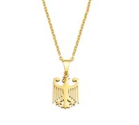 Macracrua German Eagle Pendant Neckalces Stainless Steel Germany Jewelry for Women Girls Gifts for Mom and Daughter(Gold Color,45cm)