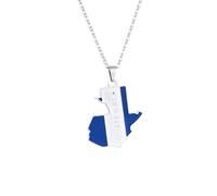 Macracrua Guatemala Flag Map Pendant Necklace for Men Women Lightweight Stainless Steel Guatemalan Pride Jewellry Gift (Silver Colour 1,60cm Chain)
