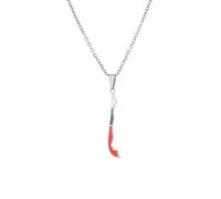 Macracrua Lightweight Chile Flag Map Pendant Necklace Stainless Steel Chilean National Pride Jewelry Unisex Minimalist Gift (Silver Colour,60cm Chain)