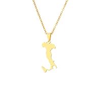 Macracrua Lightweight Italy Map Pendant Necklace Stainless Steel Italian National Pride Jewelry Unisex Minimalist Gift (Gold Colour,60cm Chain)