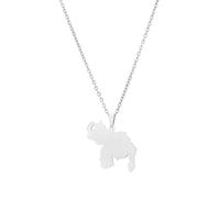 Macracrua Lightweight Venezuela Map Pendant Necklace Stainless Steel Venezuelan National Pride Jewellry Minimalist Gift (Solid Silhouette B,50cm Chain)