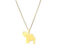 Macracrua Lightweight Venezuela Map Pendant Necklace Stainless Steel Venezuelan National Pride Jewellry Minimalist Gift (Solid Silhouette A,50cm Chain)