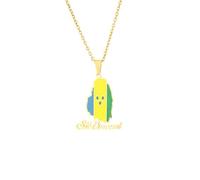 Macracrua St. Vincent and the Grenadines Flag Map Pendant Necklace Saint Vincent National Pride Jewellry for Women Men (Gold Colour,60cm Chain)