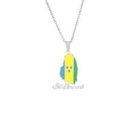 Macracrua St. Vincent and the Grenadines Map Flag Pendant Necklace Stainless Steel Jewellery Vincentian Patriotic Gift (Silver Colour,50cm Chain)