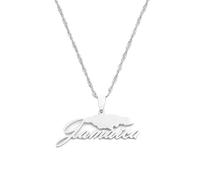 Macracrua Stainless Steel Jamaica Map Pendant Necklaces For Women Men Gold Color Jamaican Patriotic Jewelry(Silver Color,60cm OR 23.6 Inches)