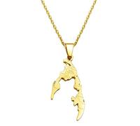 Macracrua Tamil Eelam Pendant Necklaces Jewelry Stainless Steel Tamil Eelam Ethnic Accessory(With Writing,60cm or 23.6 Inches)