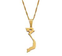Macracrua Vietnam Pendant Necklace for Women/Men Gold Color Jewelry Map of Vietnam Chain Jewelry(Gold Color,45cm)